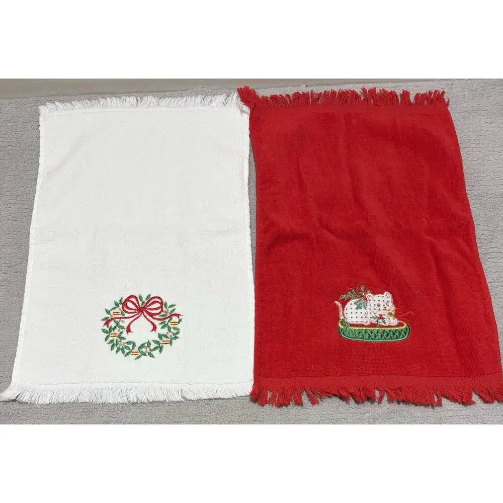 Decorative Christmas Hand Towel Lot of 12 Bath Kitchen Assorted Brands